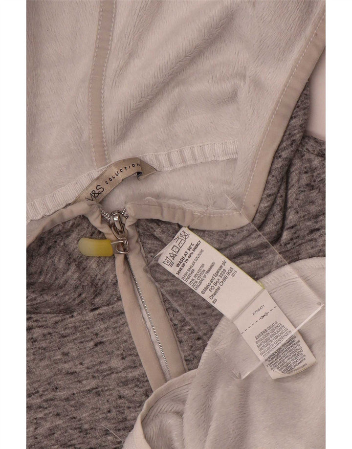 Marks & Spencer Suéter con capucha y cremallera para mujer UK 10 Small Grey Moteado