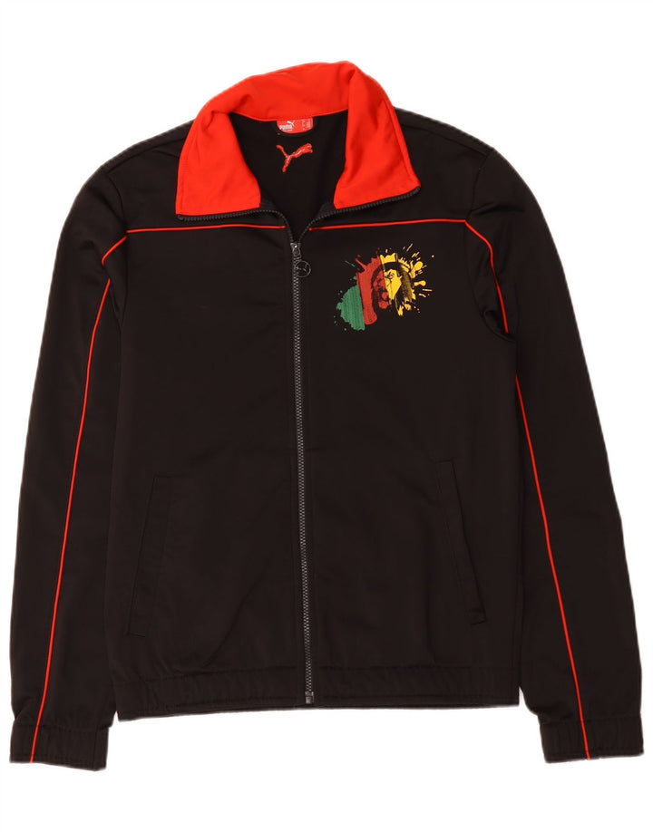 Puma Chaqueta de chándal gráfica para hombre Poliéster negro mediano