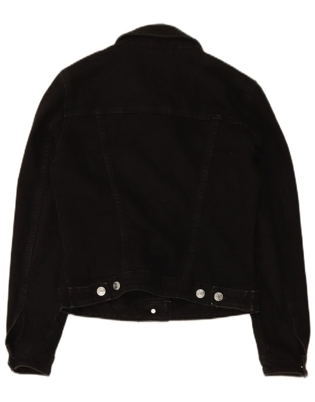 ZARA Chaqueta vaquera corta para mujer UK 10 Small Algodón negro