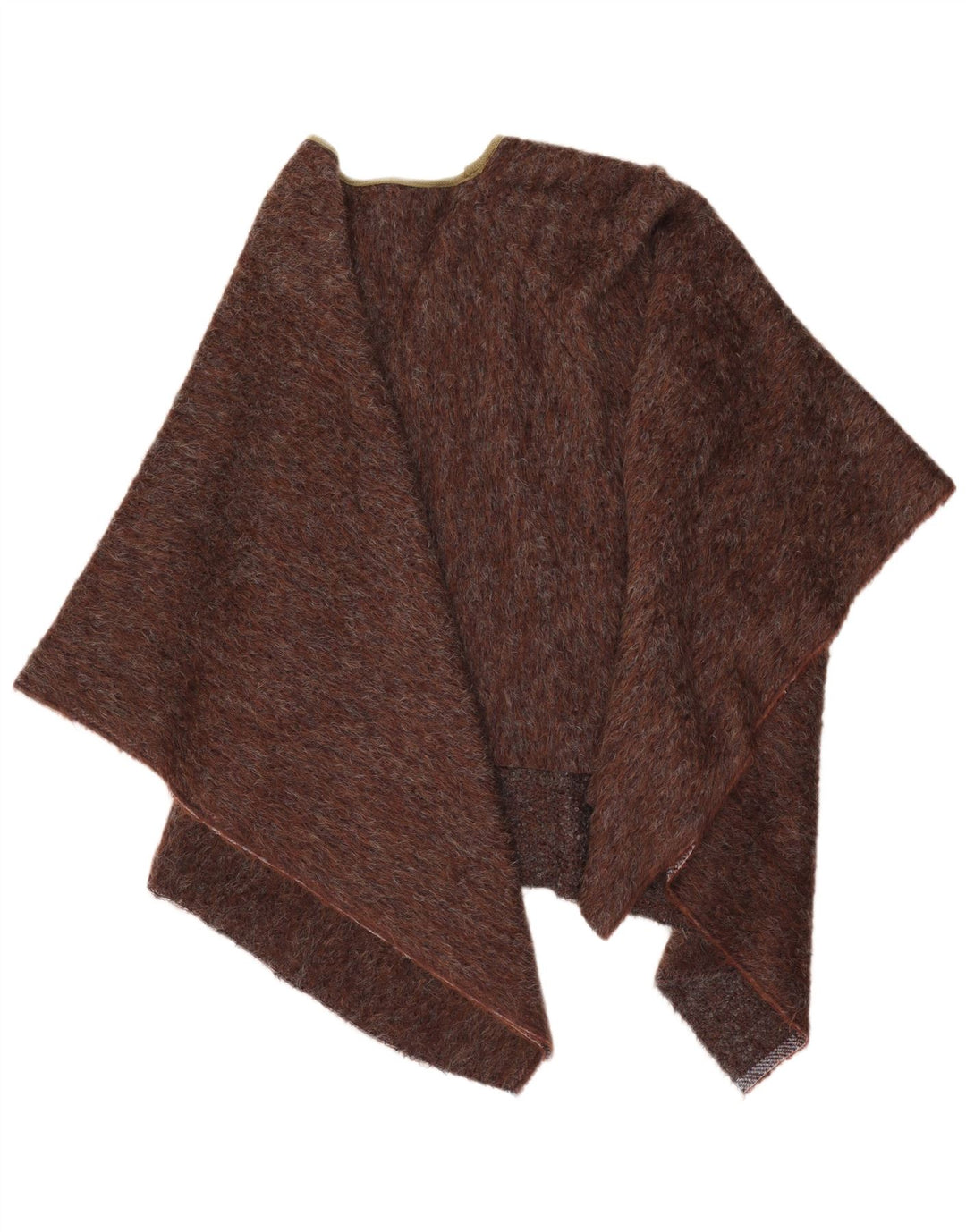 Vintage mujer asimétrica poncho jumper talla única marrón