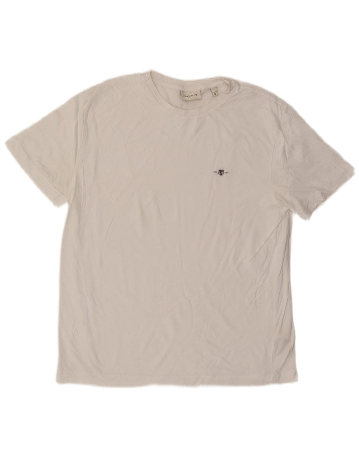 GANT Mens T-Shirt Top Large White Cotton