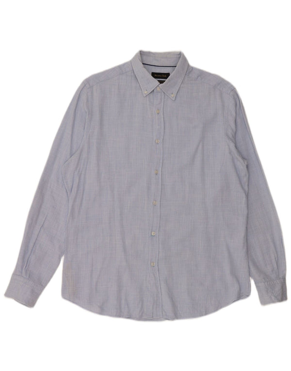 Camisa Massimo Dutti Hombre Large Azul Algodón