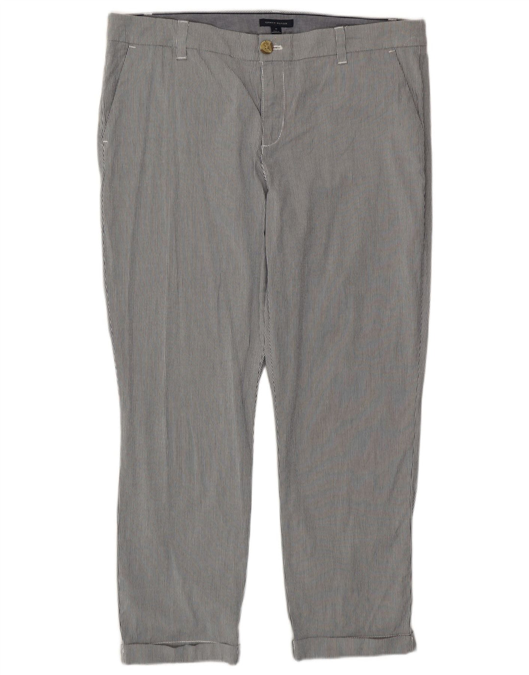 Tommy Hilfiger Pantalones cortos para mujer US 14 XL W38 L26 Gris Rayas