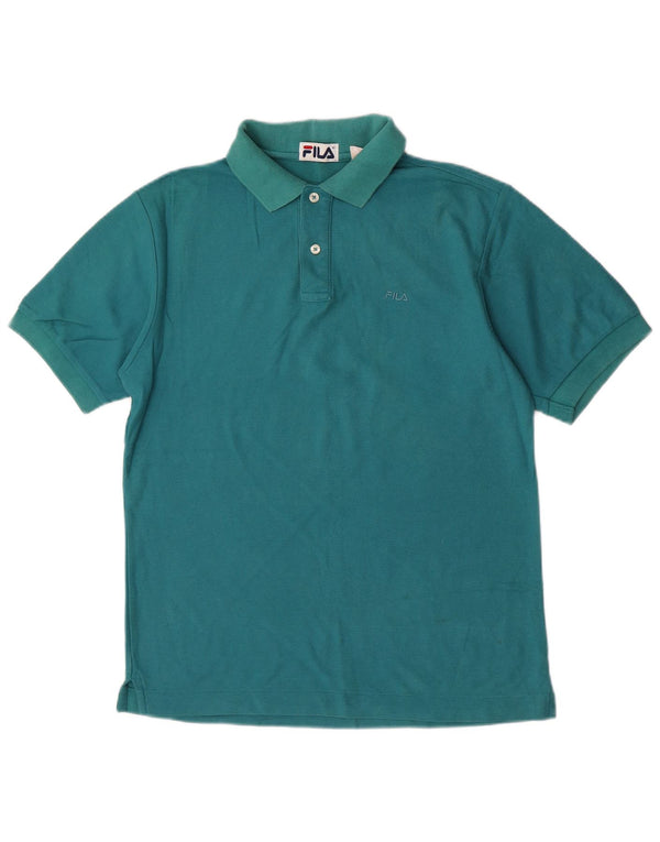 Fila Polo Hombre IT 46 Small Turquesa Algodón