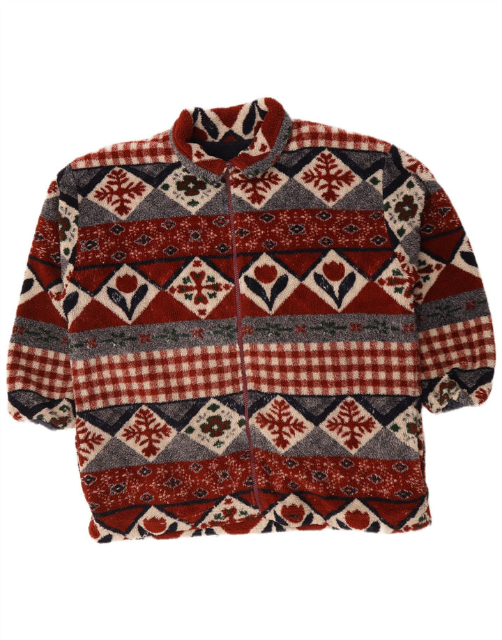 Vintage hombres chaqueta de lana Reino Unido 44 2XL multicolor geométrico