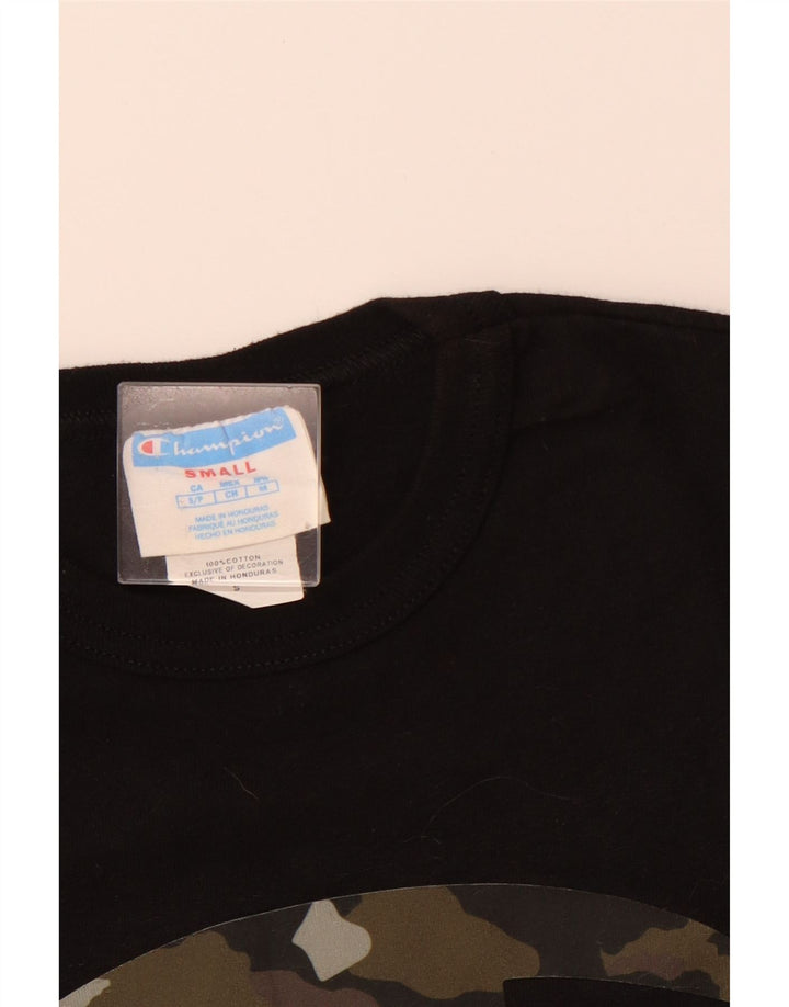 CHAMPION Camiseta gráfica para hombre Top Small Black Cotton