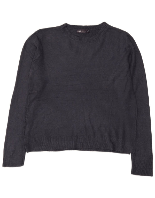 Marks & Spencer Jersey con Cuello Barco para Mujer UK 44 Grande Azul Marino
