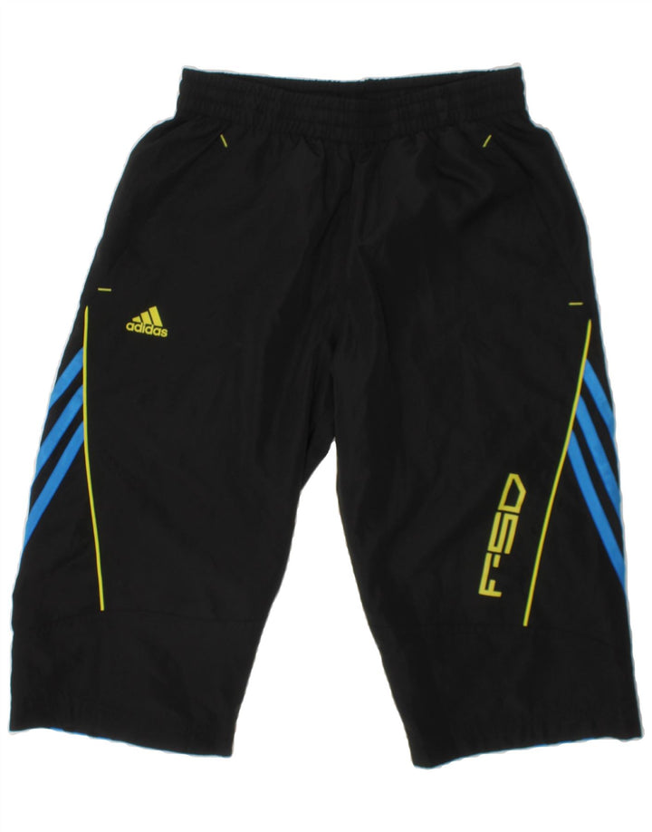 ADIDAS Boys Graphic Bermuda Sport Shorts 9-10 Years  Black Polyester Vintage Adidas and Second-Hand Adidas from Messina Hembry 