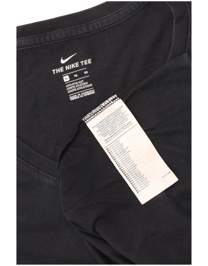 Nike Camiseta de corte atlético para mujer UK 40 XL Algodón negro