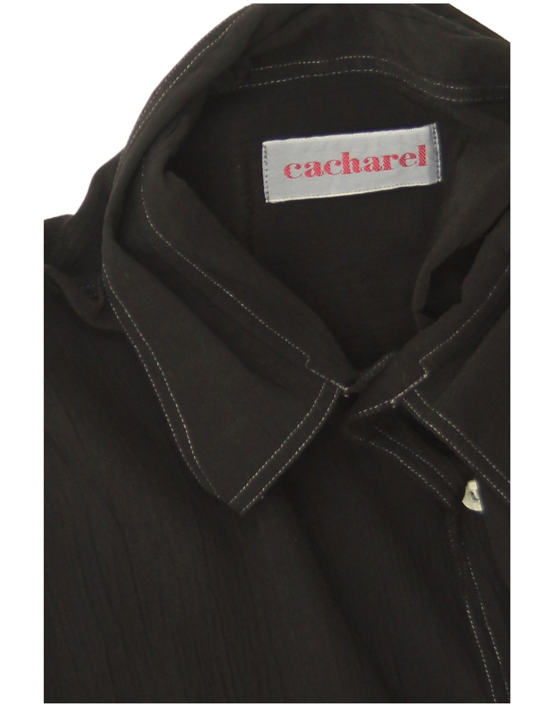 Cacharel Camisa alta de manga corta para hombre XL Negro