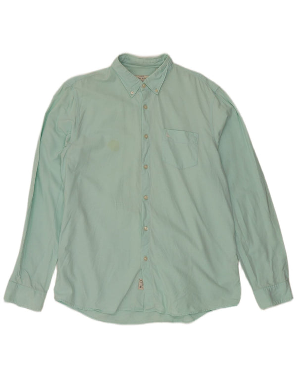 Jack Wills Camisa de corte clásico para hombre, talla grande, algodón turquesa