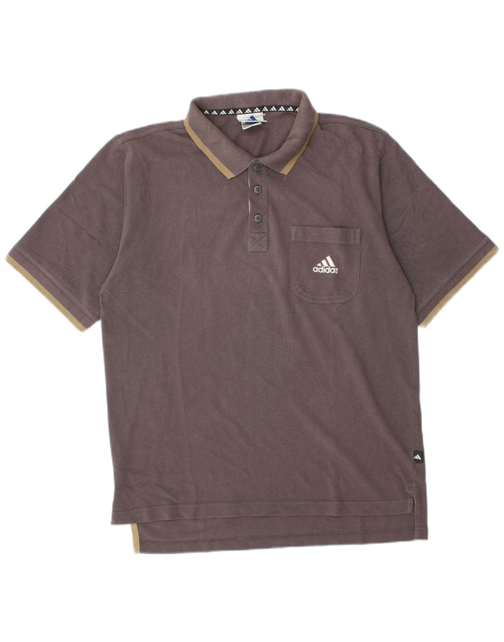 Adidas Polo Hombre UK 40/42 Algodón Gris Medio