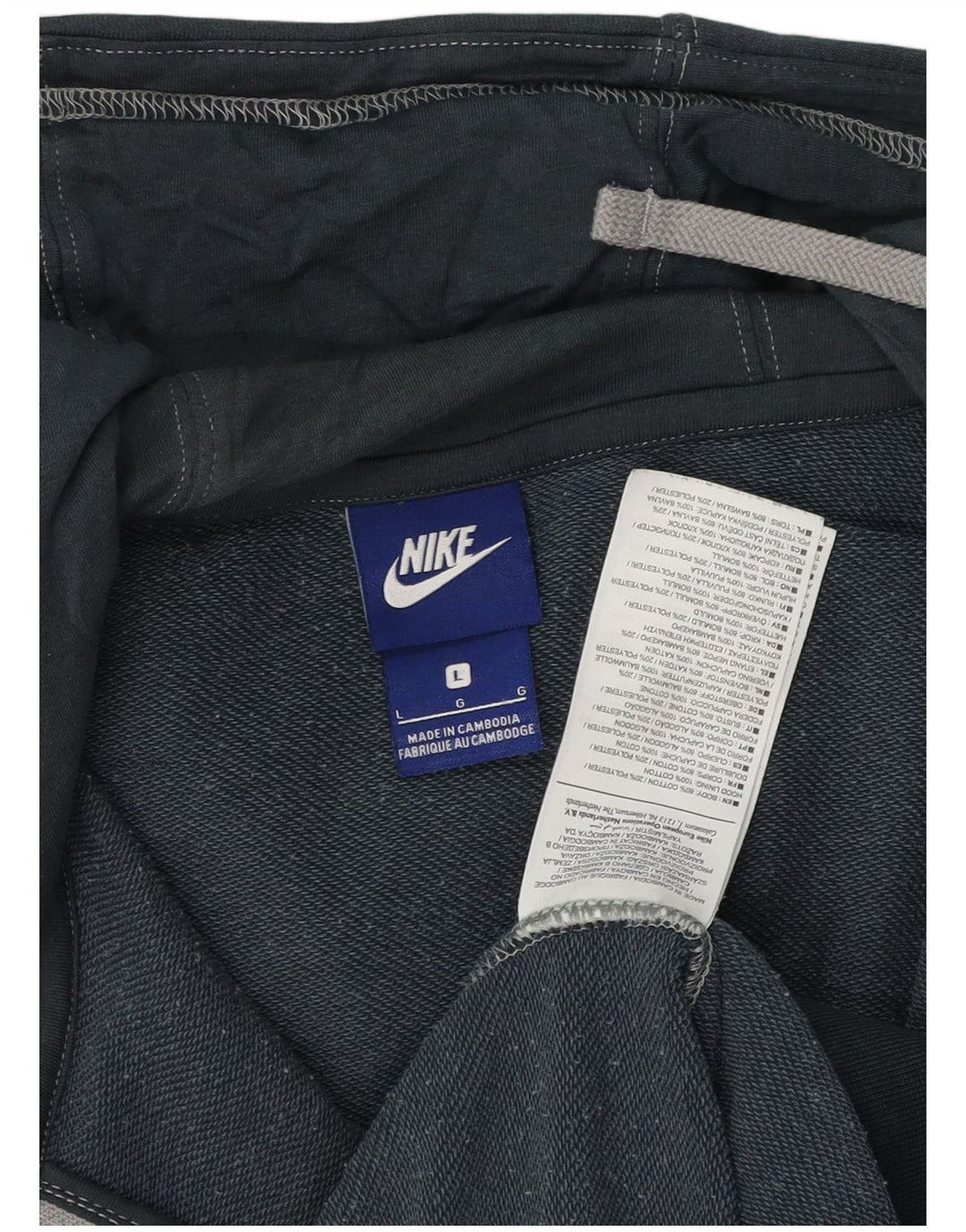 Nike - Sudadera con capucha y cremallera para hombre, talla grande, algodón azul marino