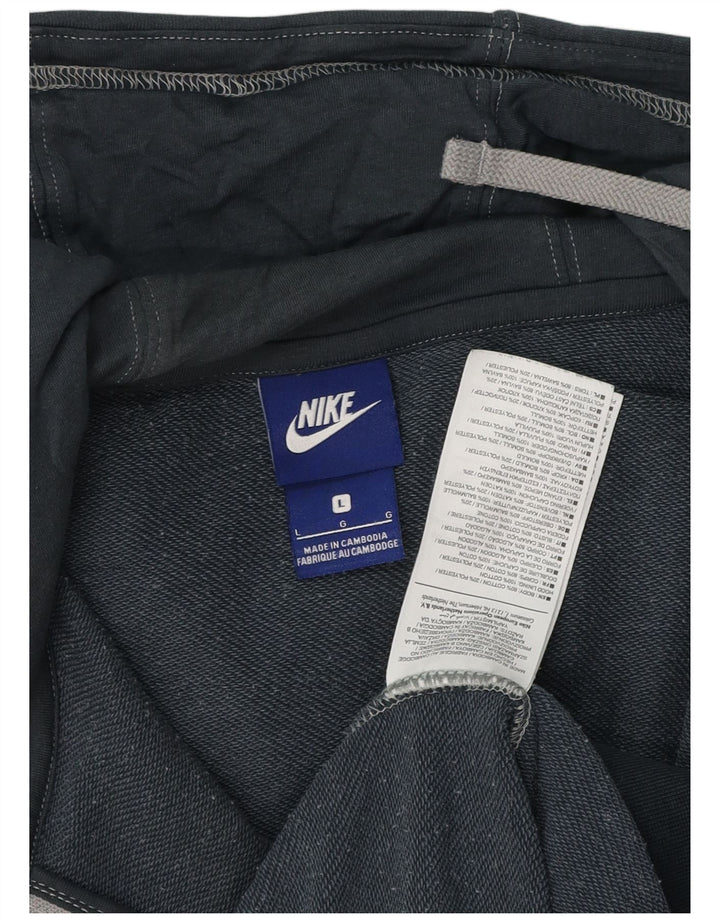 Nike - Sudadera con capucha y cremallera para hombre, talla grande, algodón azul marino