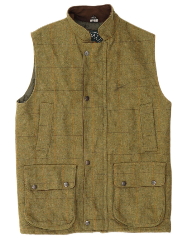 Rydale Chaleco utilitario para hombre UK 34 XS Lana a cuadros caqui