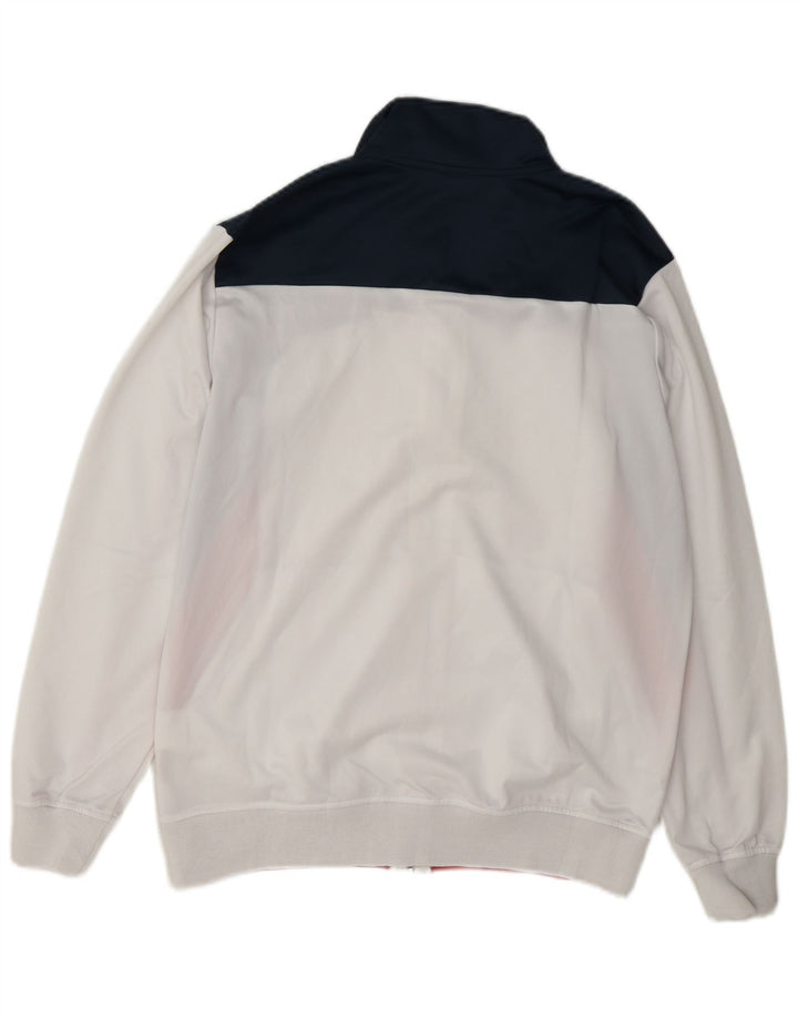 Asics Hombre Chándal Top Jacket Small Blanco Colorblock Poliéster