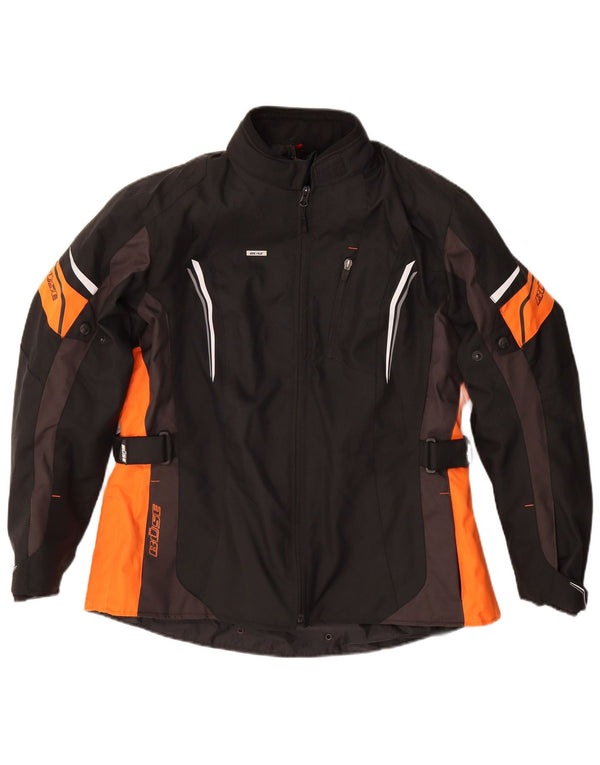 Buse Mens Graphic Racer Jacket Size 44 Large Black Colourblock