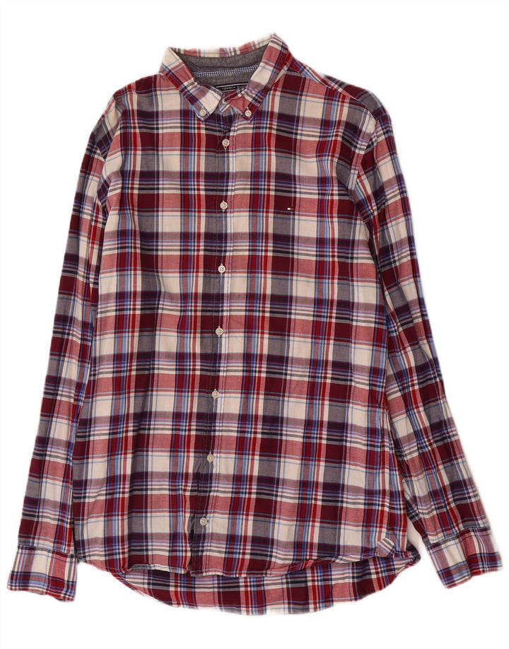 Tommy Hilfiger Camisa de franela New York Fit con cuadros grandes multicolores para hombre