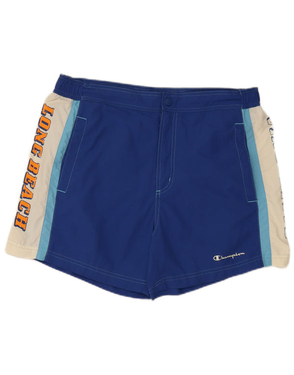 Champion Bañador con estampado gráfico de nailon color azul grande para hombre