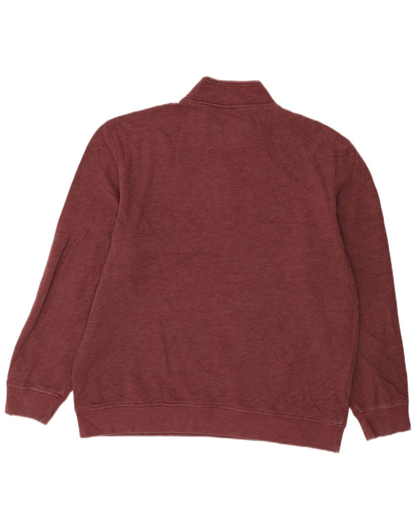 Izod Mens Salt Water Relaxed Fit Zip Neck Sudadera Jumper 2XL Borgoña