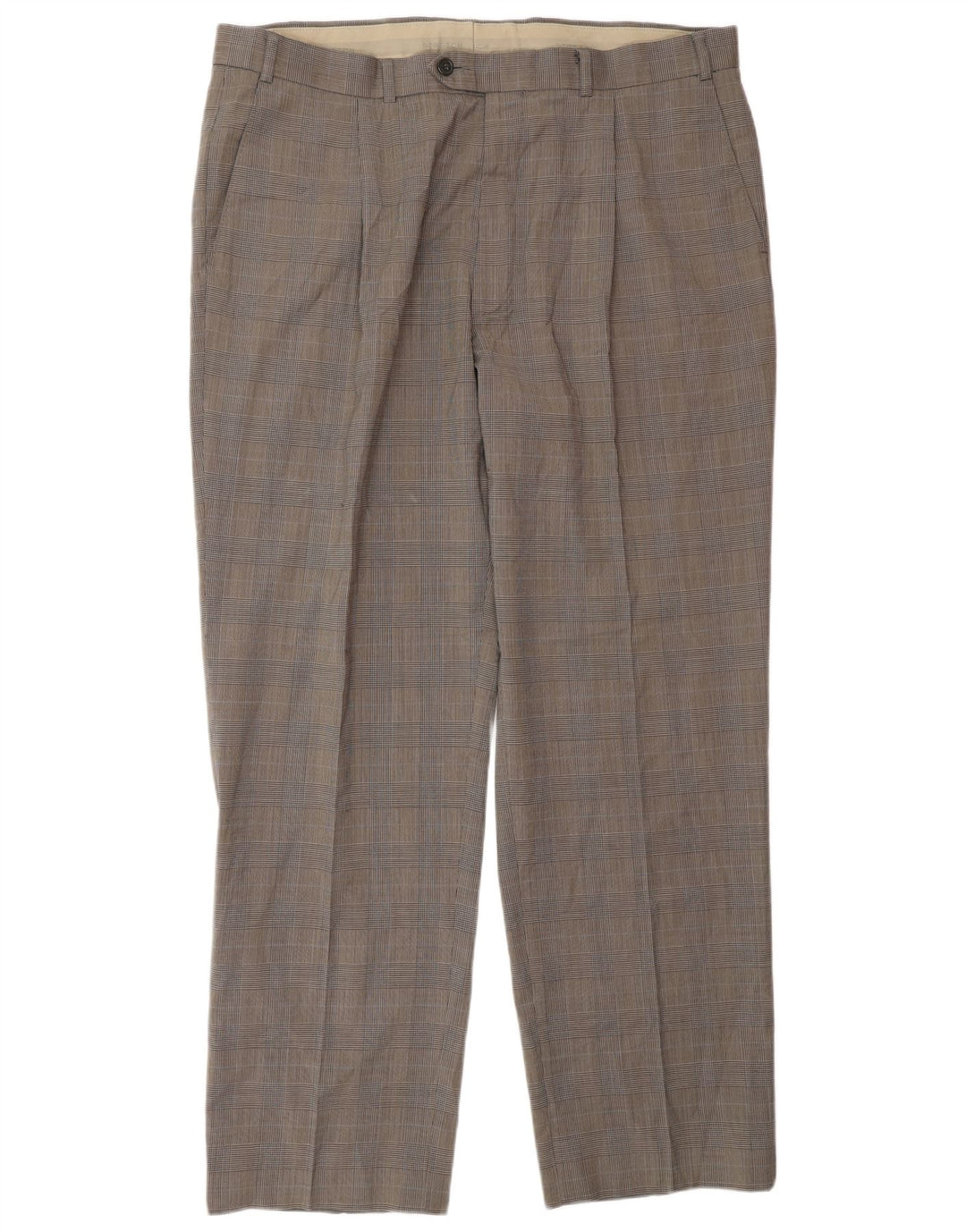 Marks & Spencer Pantalón de traje entallado para hombre W38 L31 Pata de gallo negra