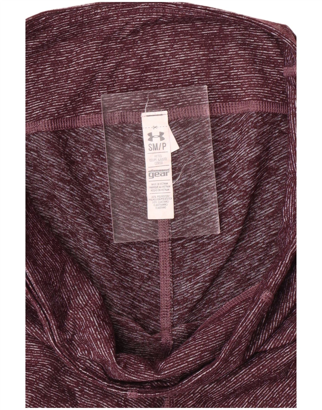 UNDER ARMOUR Leggings capri para mujer Reino Unido 10 Pequeño poliéster moteado burdeos