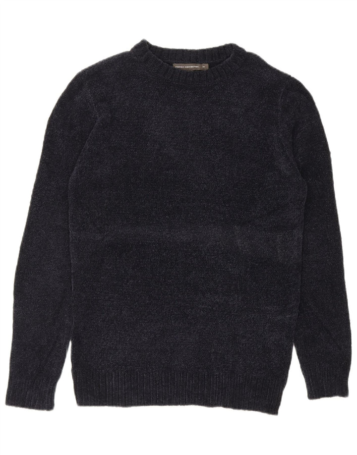 FRENCH CONNECTION Mens Crew Neck Jumper Sweater Medium Navy Blue Polyester