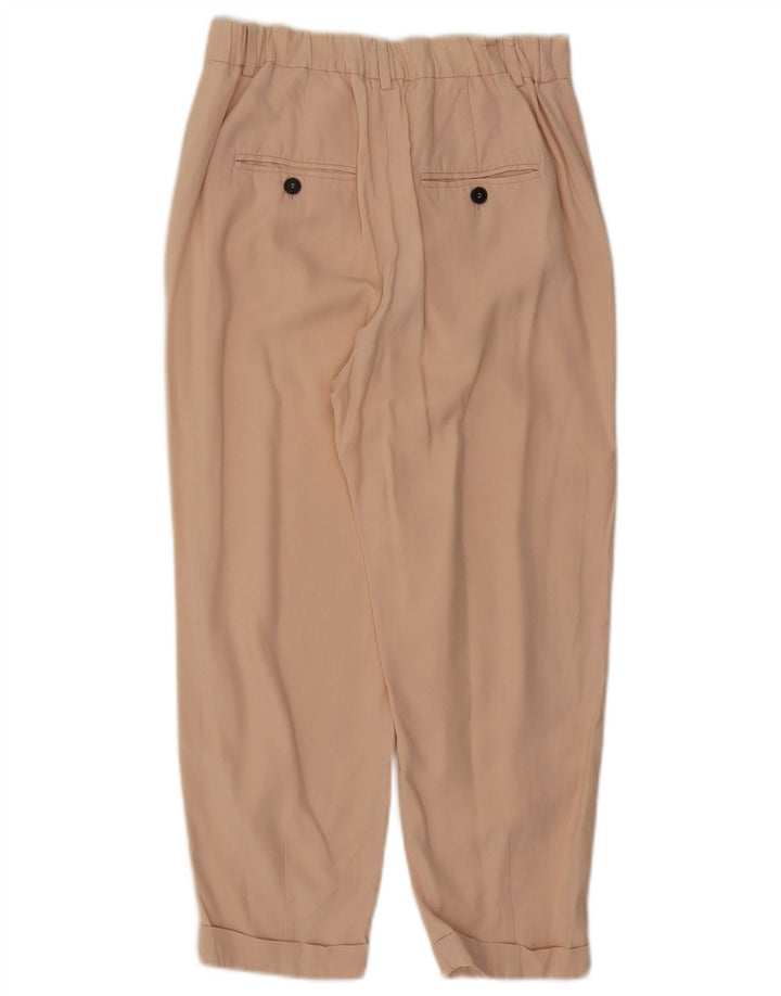 Zara Mujer Pantalones Capri Pegged Pequeño W26 L22 Beige