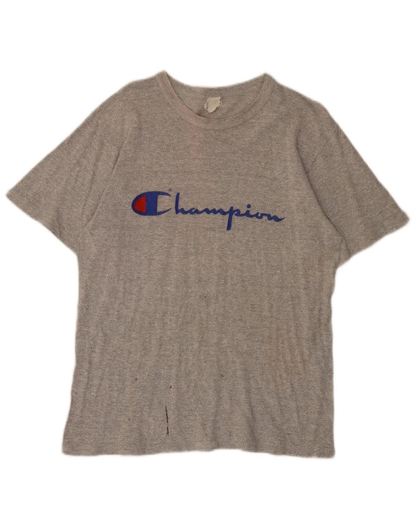 Champion Camiseta Gráfica Para Hombre Top Algodón Gris Medio