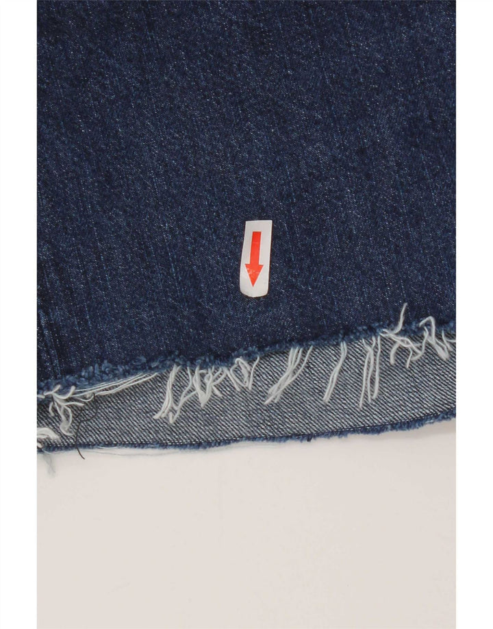 Levi's Mujer 501 Shorts De Mezclilla Desgastados W28 Algodón Azul Marino Medio