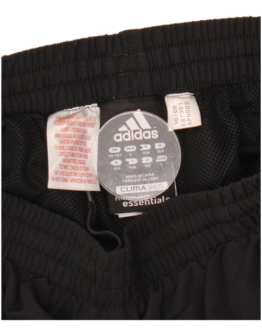 ADIDAS Chicos Clima 365 Pantalón Chándal 13-14 Años Negro