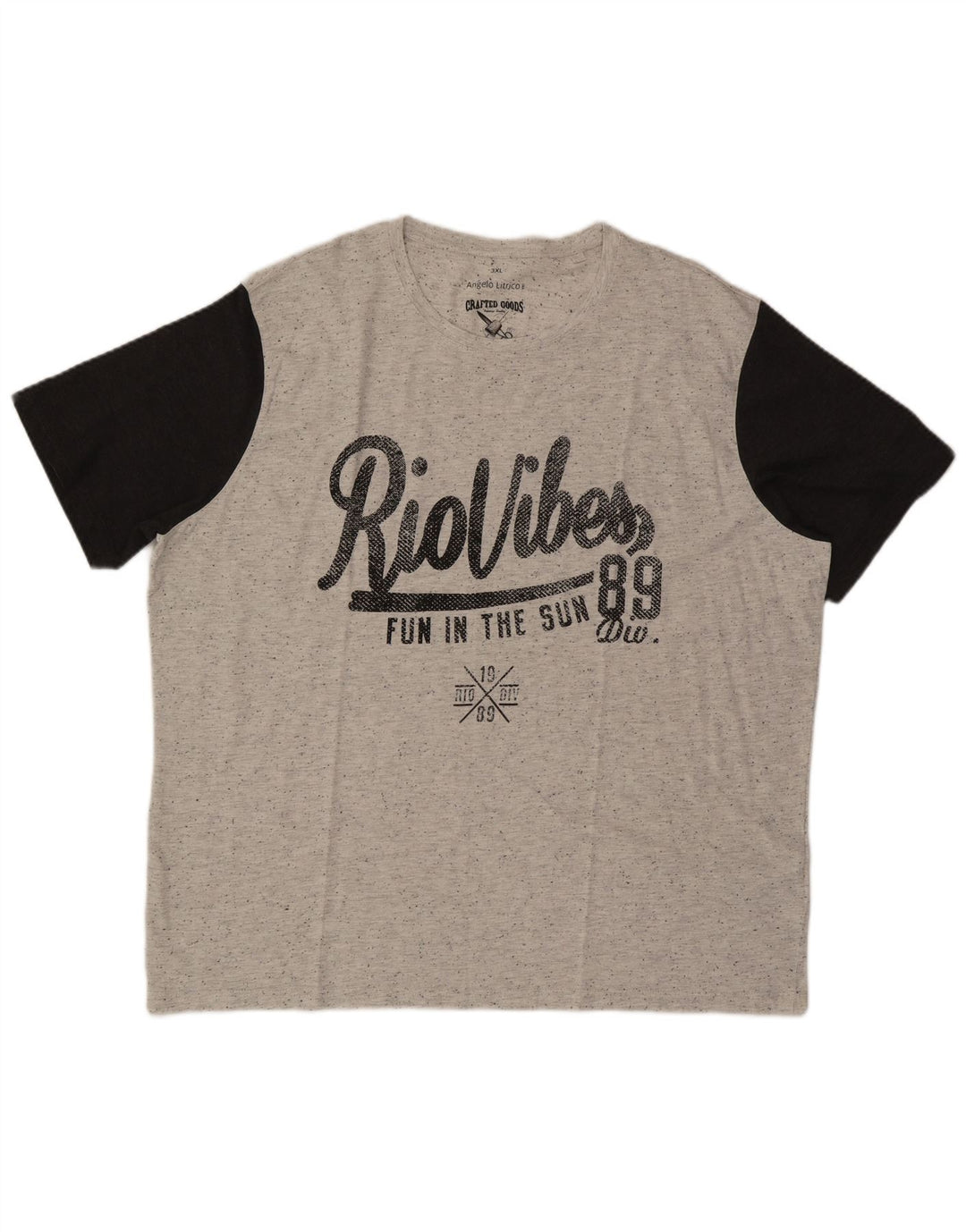 Angelo Litrico Camiseta gráfica para hombre Top 3XL Gris Colorblock Algodón