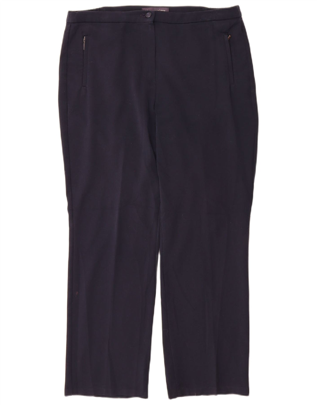Pantalones casuales rectos para mujer Marks & Spencer W32 L28 Poliéster azul marino