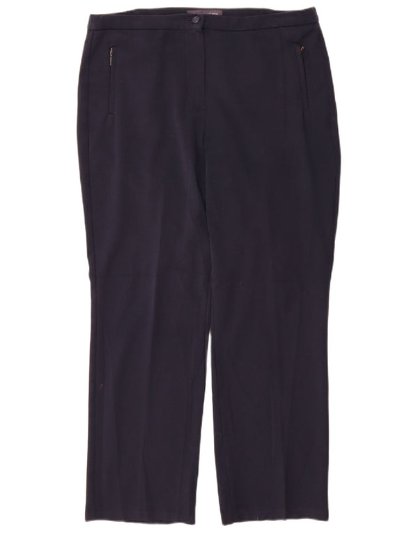 Pantalones casuales rectos para mujer Marks & Spencer W32 L28 Poliéster azul marino