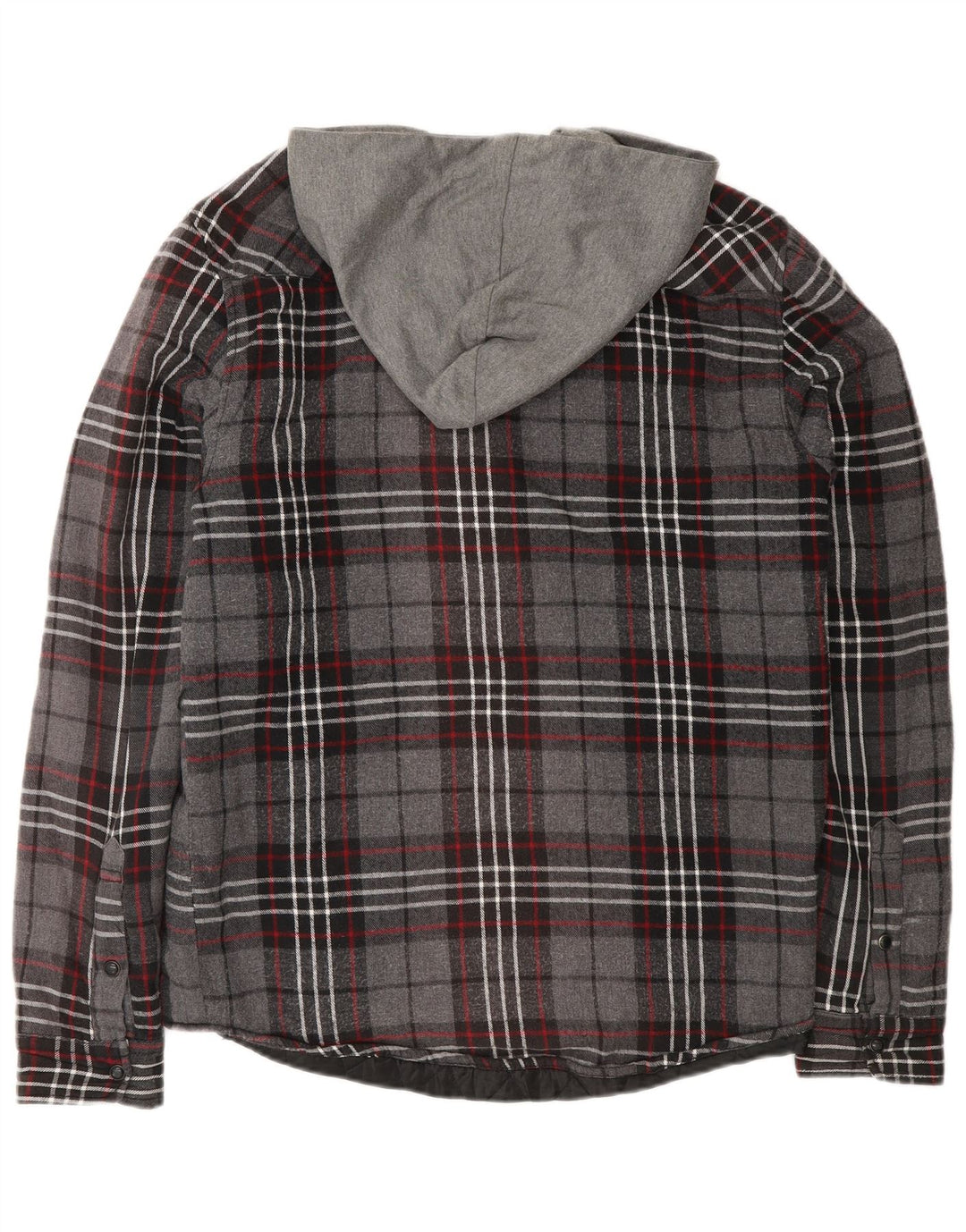 Zara Hombre Camisa De Franela De Leñador Con Capucha De Algodón A Cuadros Gris Medio