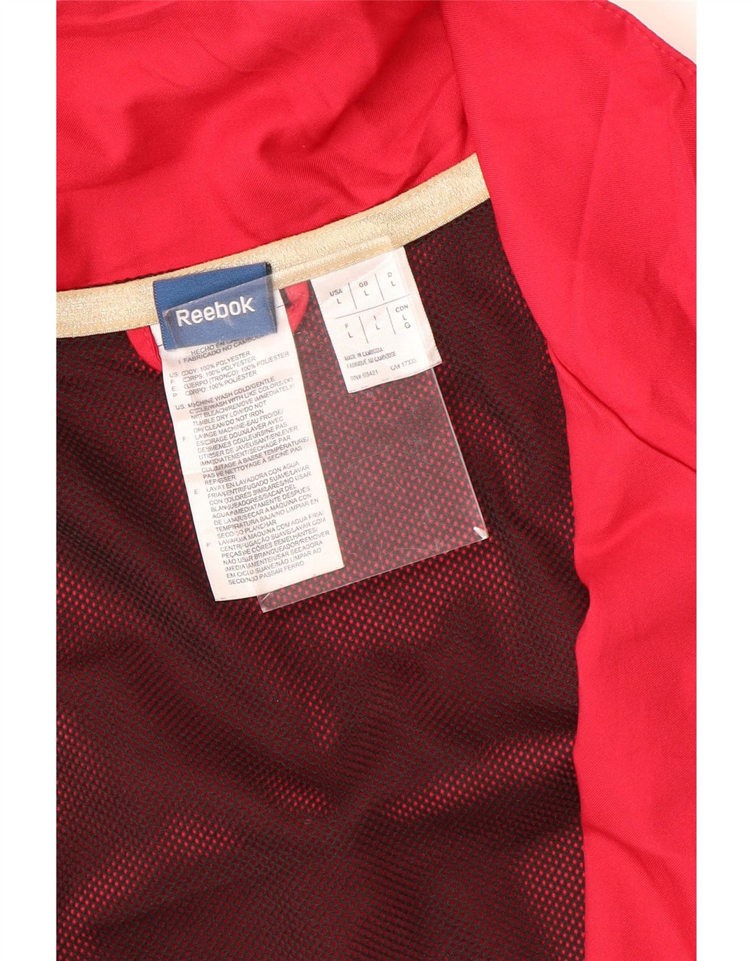 Reebok Chaqueta de chándal para mujer UK 40 Grande Rosa Colorblock Poliéster