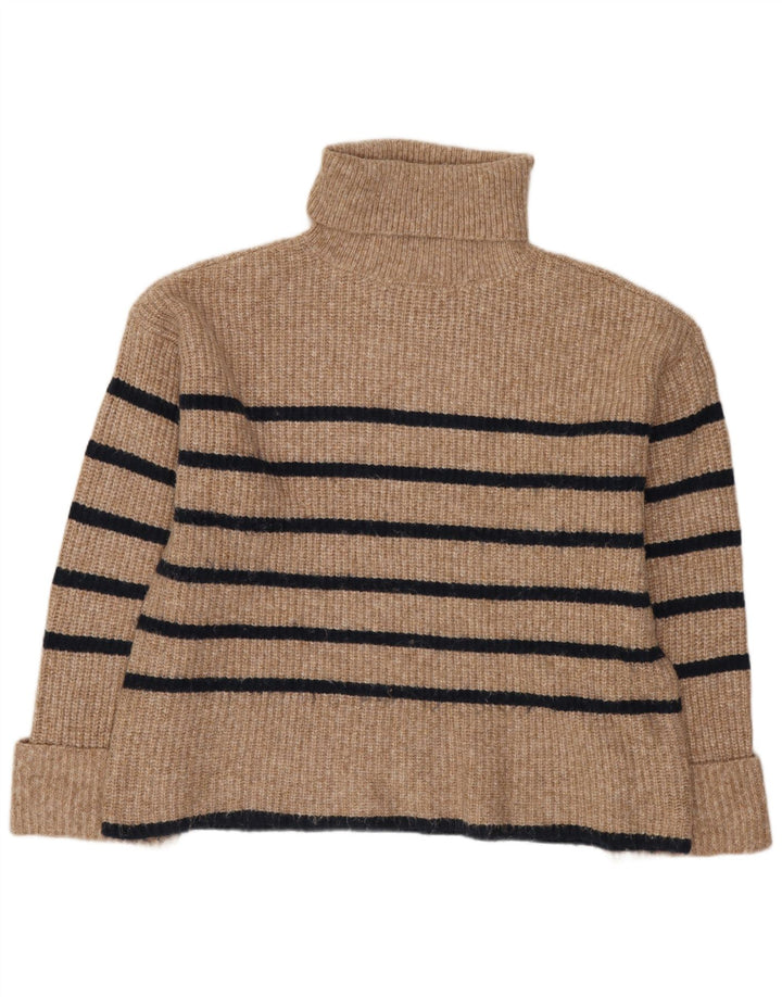 Marks & Spencer Suéter tipo jersey con cuello vuelto para mujer Reino Unido 44 Rayas beige medianas