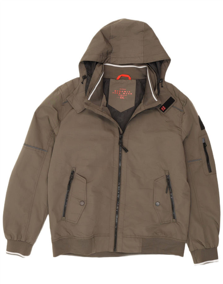 Jim Spencer Chaqueta bomber con capucha para hombre UK 44 2XL Caqui Poliéster