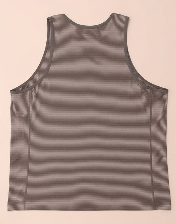 NIKE Mens Vest Top XL Grey Striped Polyester