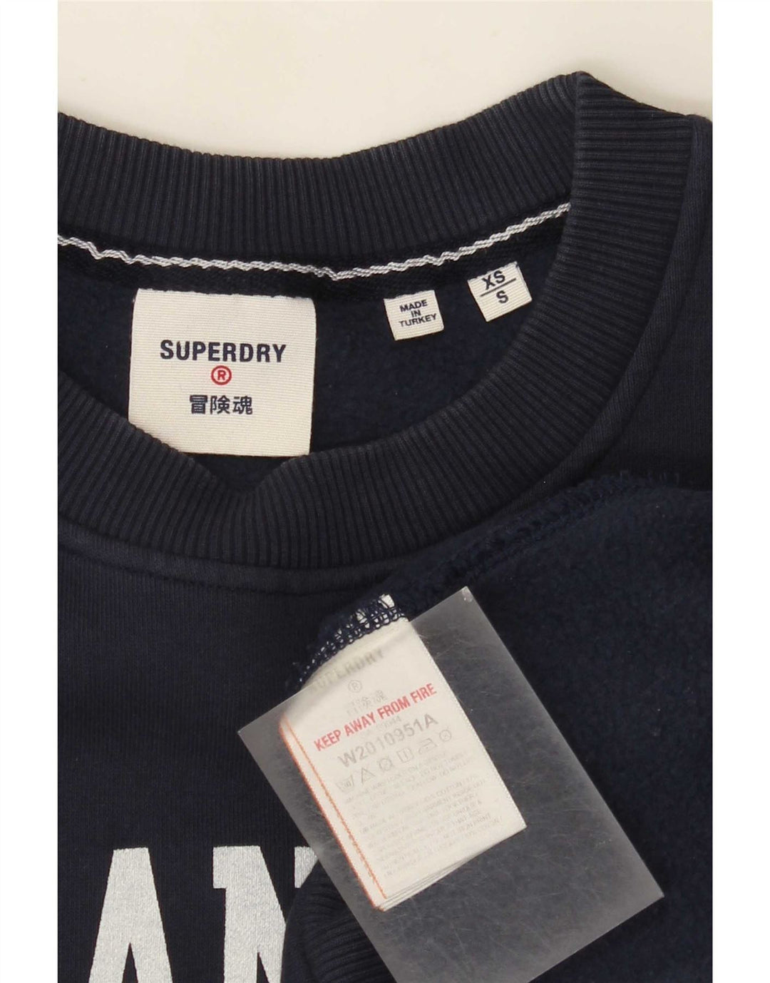 Superdry Hombre Sudadera Gráfica Jumper Small Azul Marino Algodón
