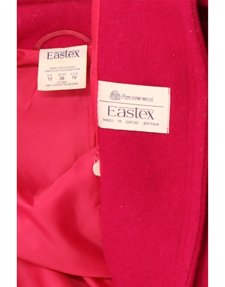 EASTEX Abrigo de doble botonadura para mujer UK 12 Lana virgen rosa medio