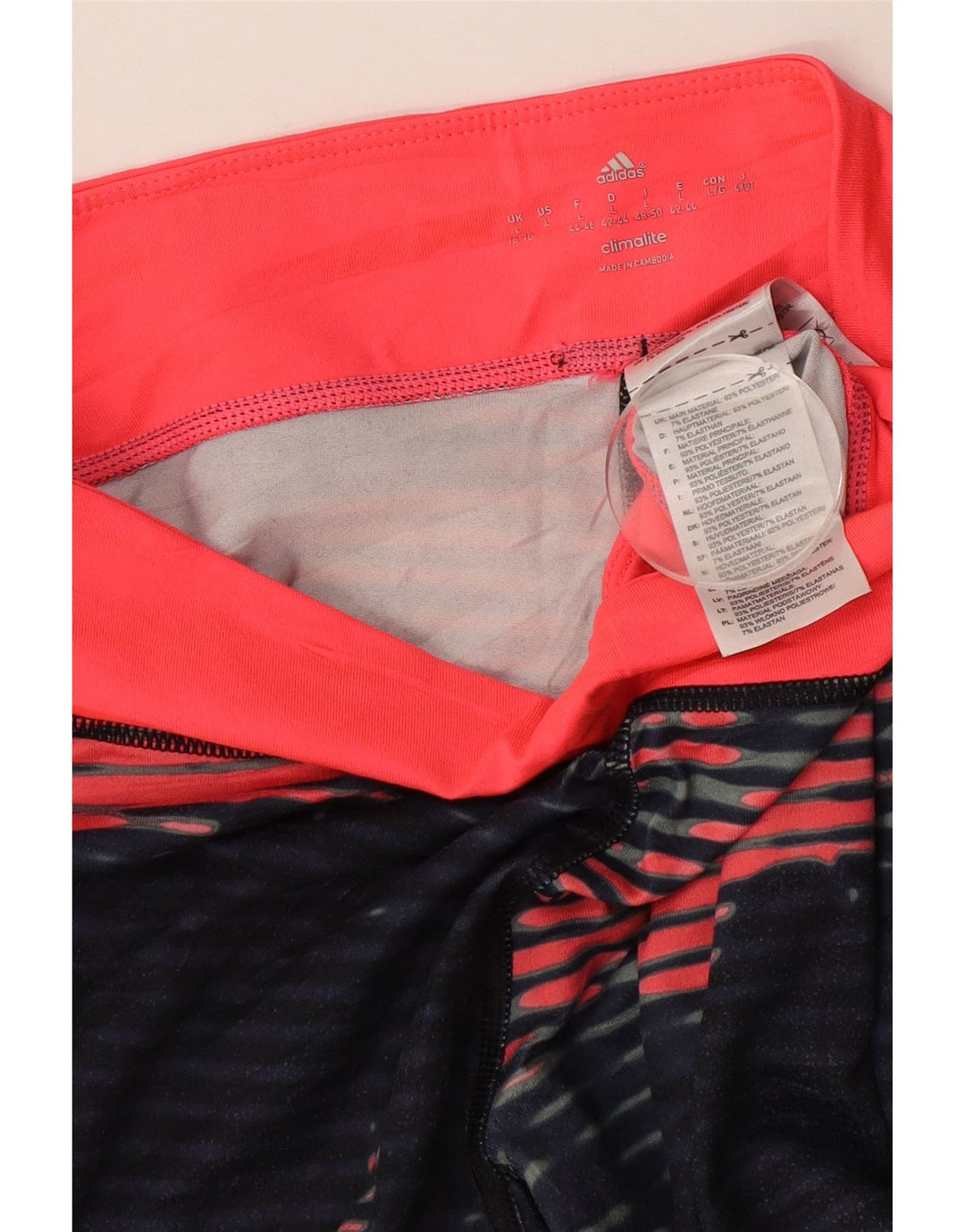 ADIDAS Leggings Climalite para mujer Reino Unido 16/18 Grande Azul Marino Floral