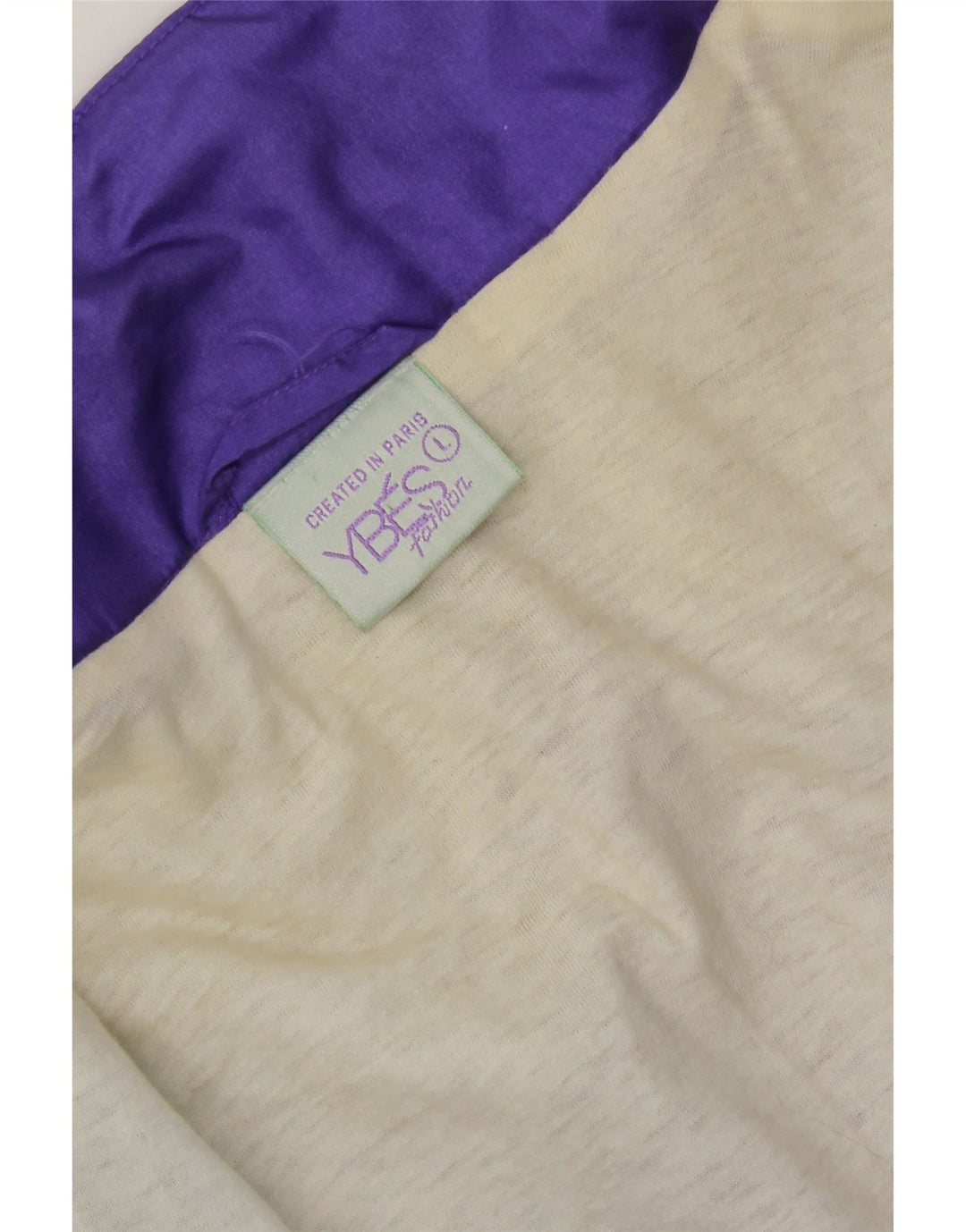 Vintage hombres chándal top chaqueta grande púrpura colorblock nylon