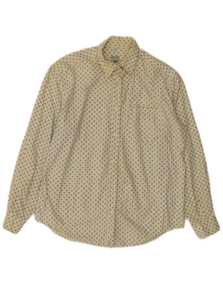 UNIFORM Camisa holgada con estampado abstracto para mujer UK 40 Algodón amarillo medio