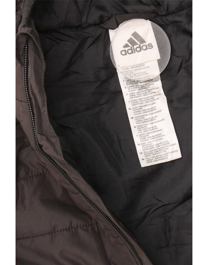 Adidas Chaqueta acolchada con capucha para niño 10-11 años Mediana Negro Poliéster