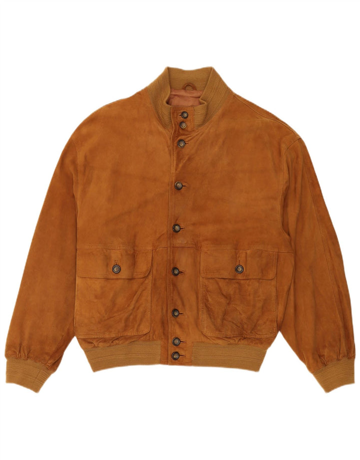 Gara - Chaqueta bomber de ante para hombre IT 50 grande marrón