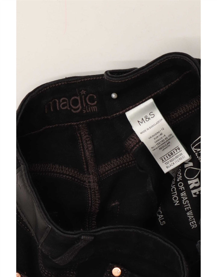 Marks & Spencer Vaqueros Magic Slim para Mujer UK 12 Medium W28 L28 Algodón Negro