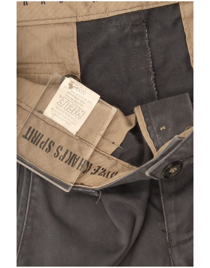 Pantalones cargo rectos para hombre Rifle W32 L34 Algodón gris