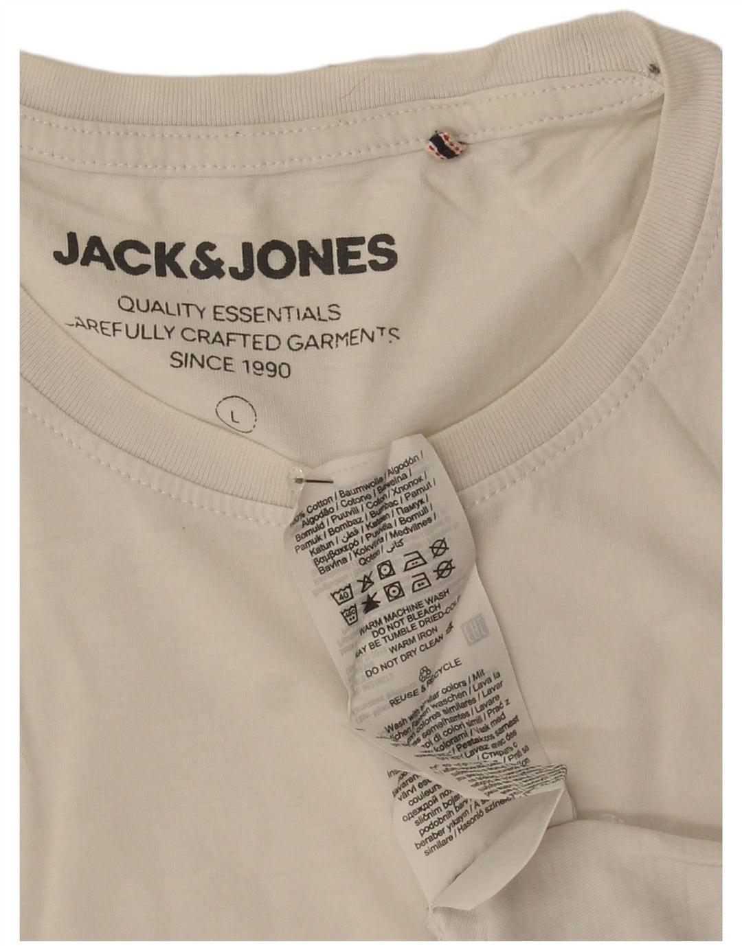Jack & Jones - Camiseta gráfica para hombre, talla grande, algodón blanco
