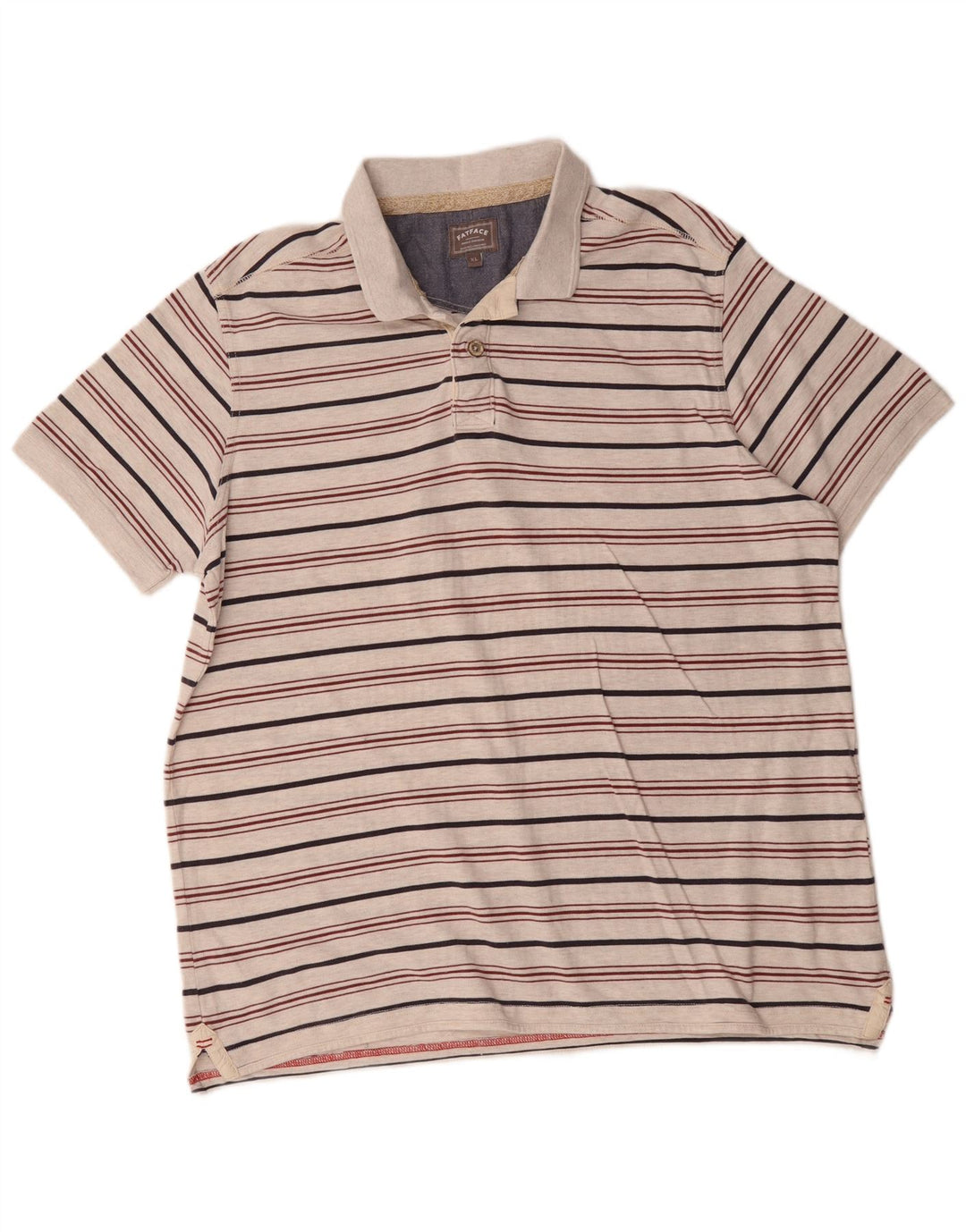 Polo para hombre Fat Face XL de algodón a rayas grises